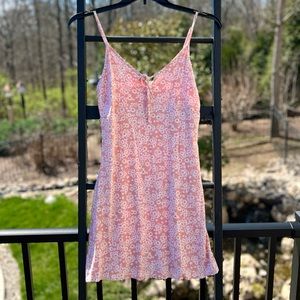 Hollister Pink and White Floral Sundress